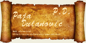 Paja Dulanović vizit kartica